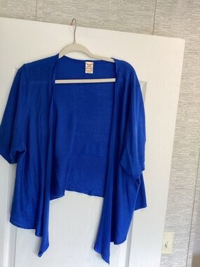 Faded Glory Royal Blue Knit Cardigan 4X EUC